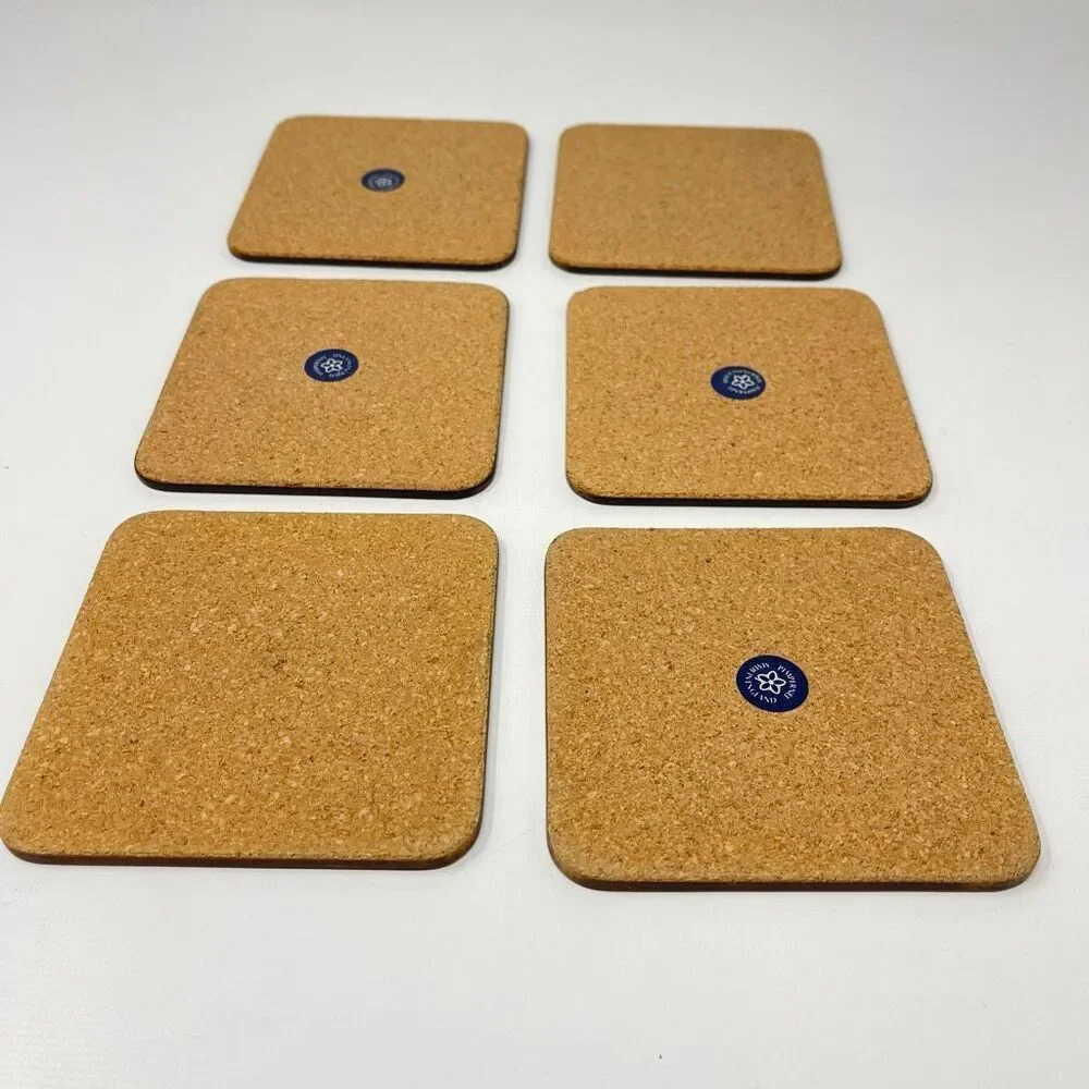Pimpernel Williamsburg Magnolia Flower Cork Coasters Set of 6 Made in England